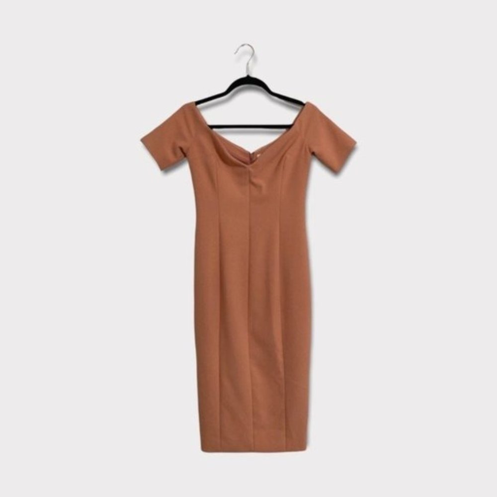 Cinq a Sept Birch Off The Shoulder Dress Bloom Blush Peach Size 6